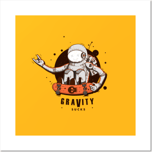 Gravity Sucks Space Skater Posters and Art